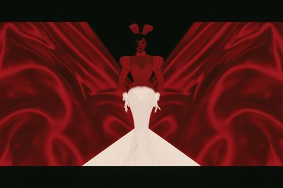 Red Velvet Fashion Silhouette Poster. poster