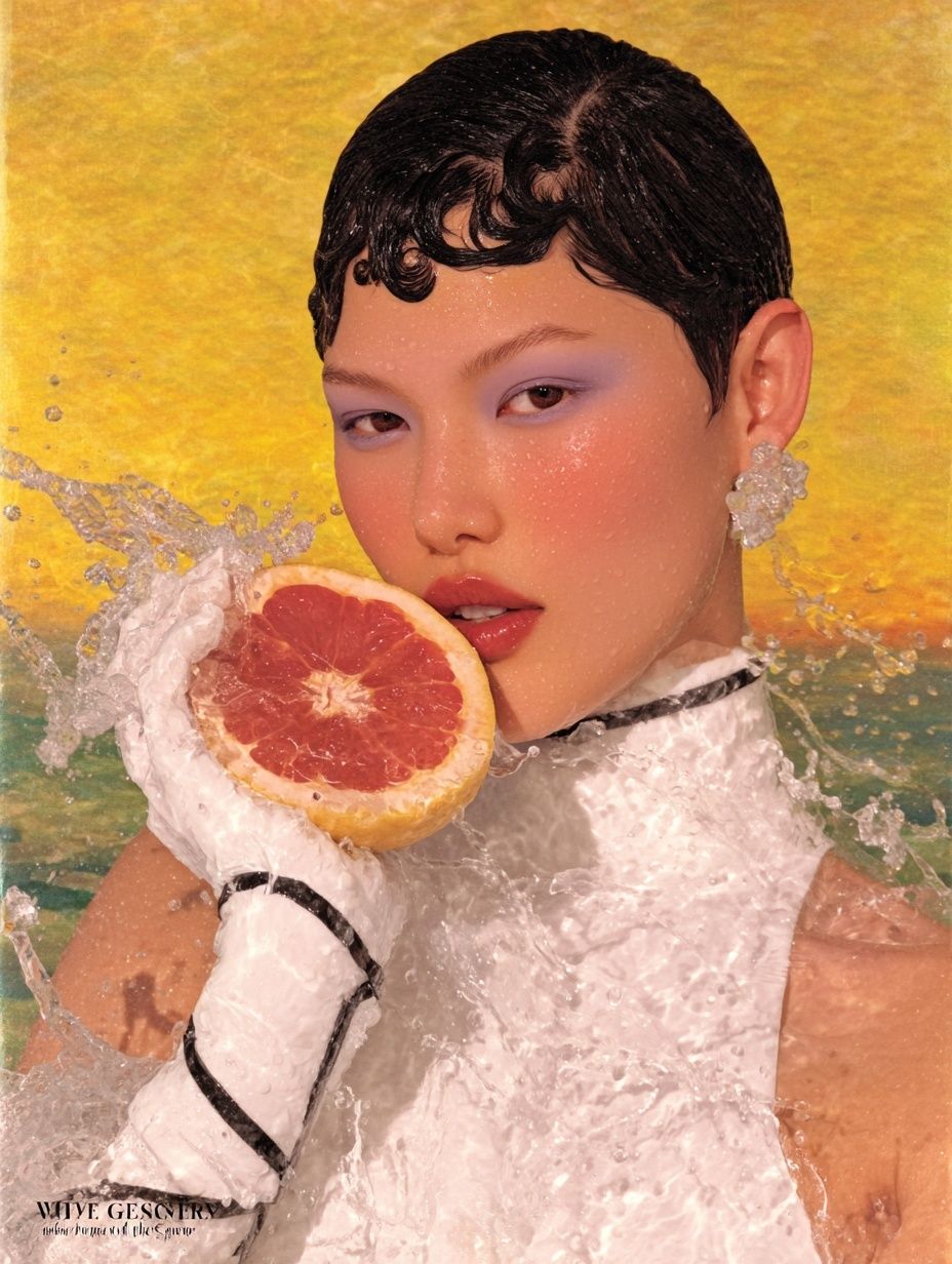 Grapefruit Splash — Fashion Print. poster — fashion art
