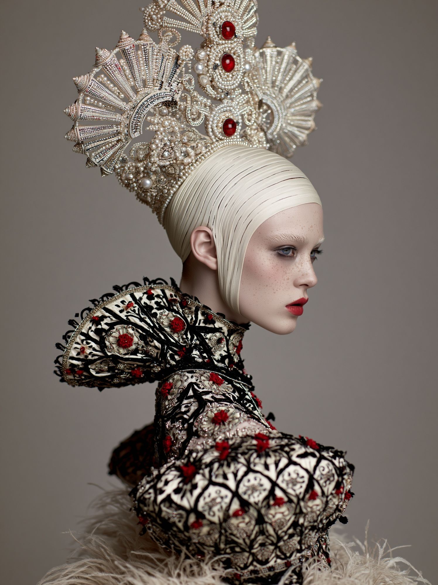 Avant-Garde Fashion Portrait Print. poster detail