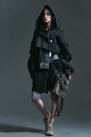 Avant-Garde Hooded Figure Poster. poster detail