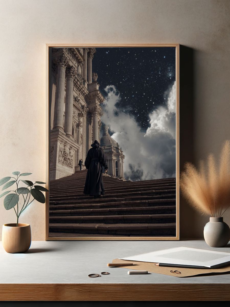 Celestial Cathedral Surrealism Poster. — room view 2