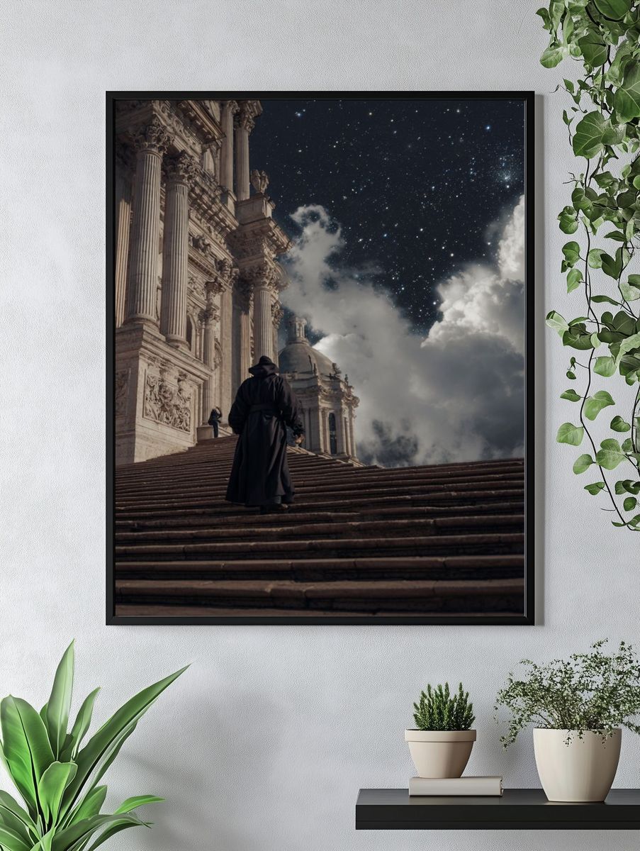 Celestial Cathedral Surrealism Poster. — room view 4