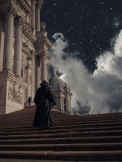 Celestial Cathedral Surrealism Poster. poster print