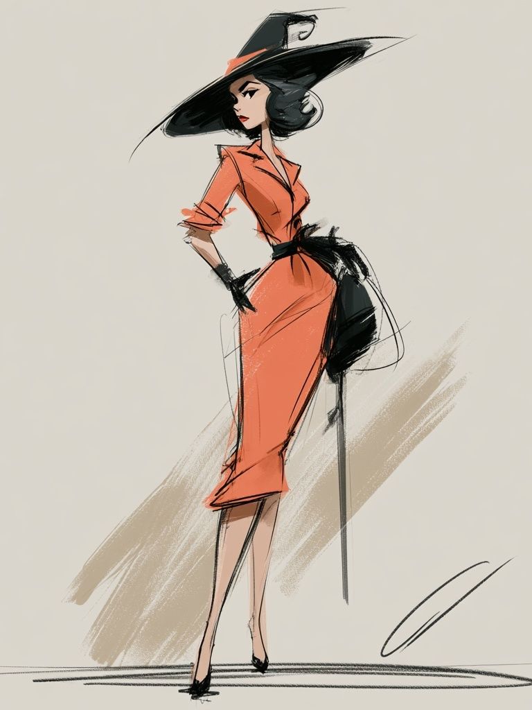 Fashion Sketch Woman Print. poster — fashion art