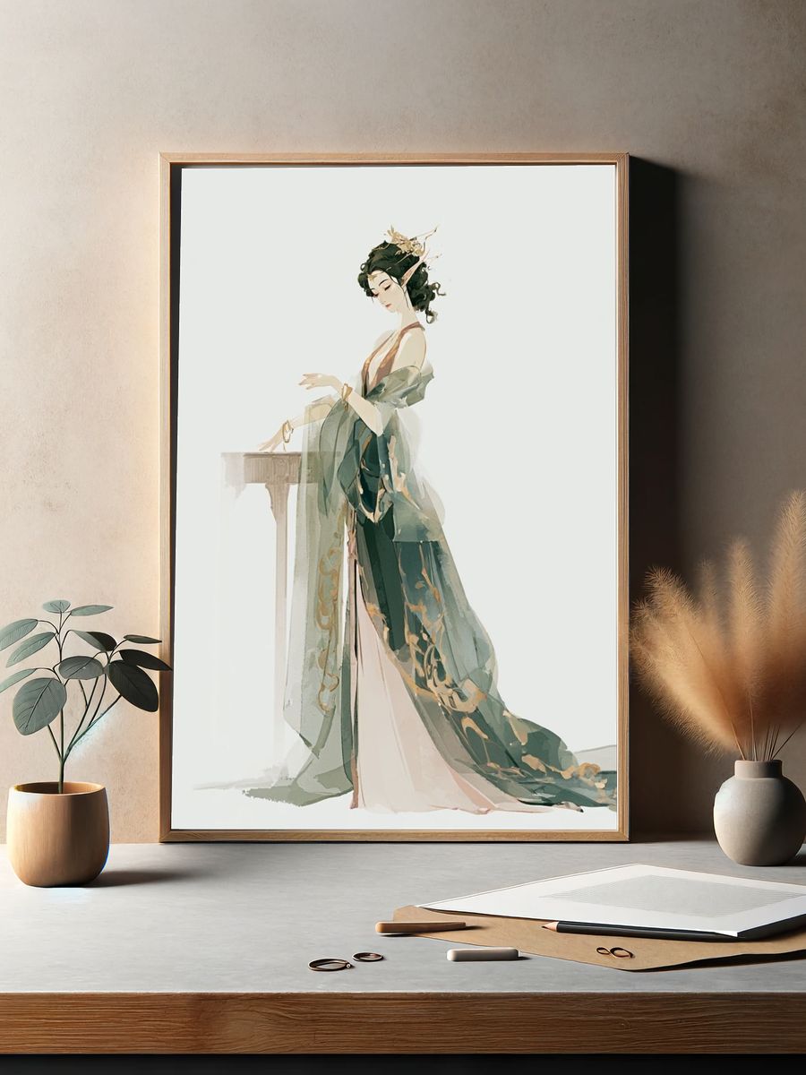 Elegant Watercolor Fashion Poster. — room view 2