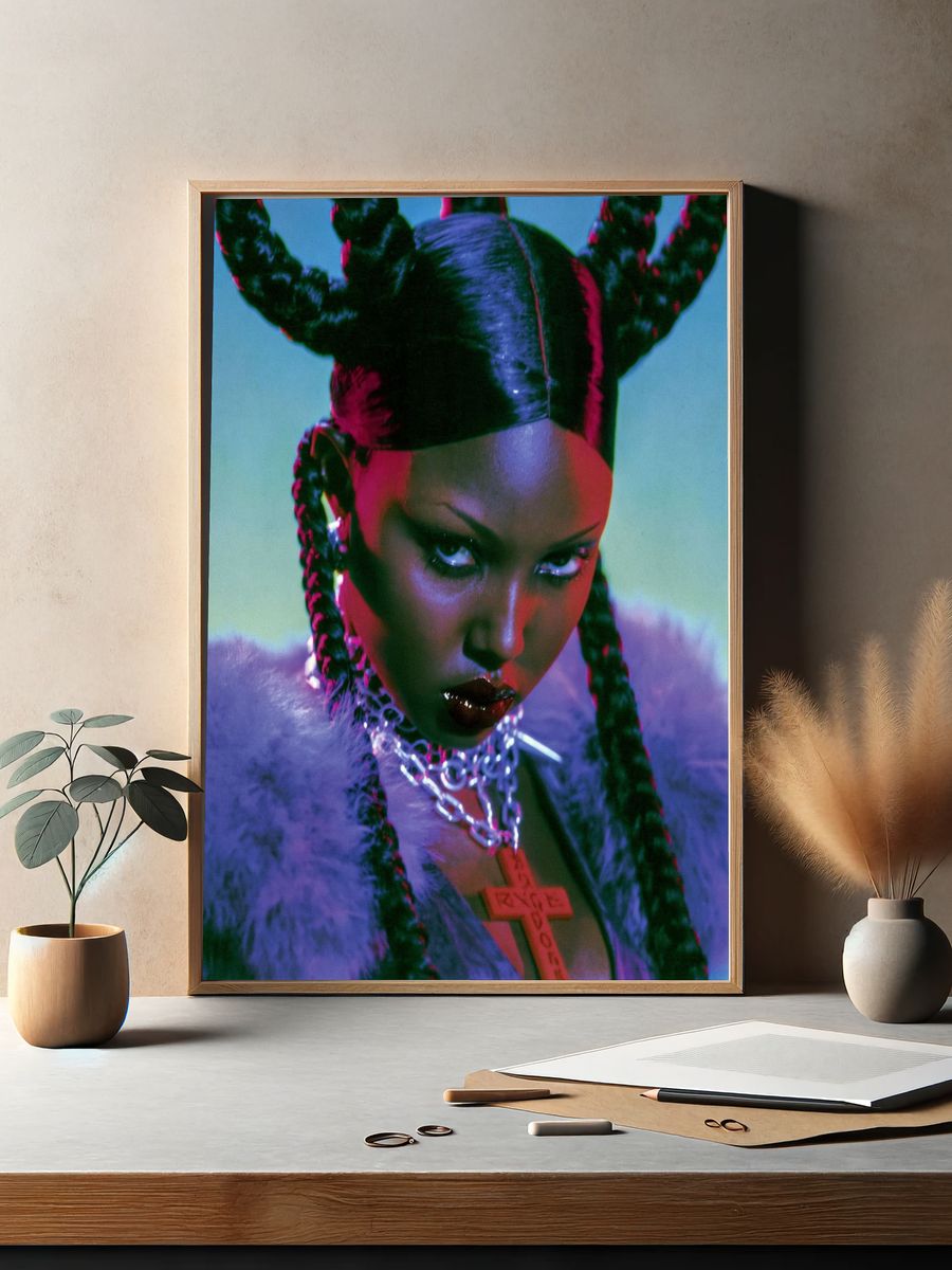 Neon Portrait Fashion Poster. — room view 2