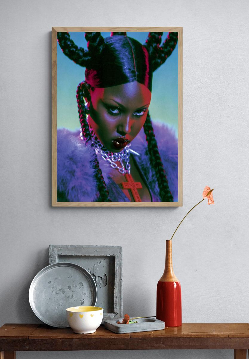 Neon Portrait Fashion Poster. — room view 3