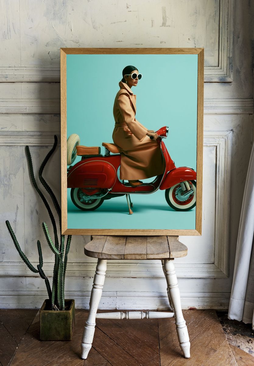 Fashion Scooter Portrait Poster. room preview
