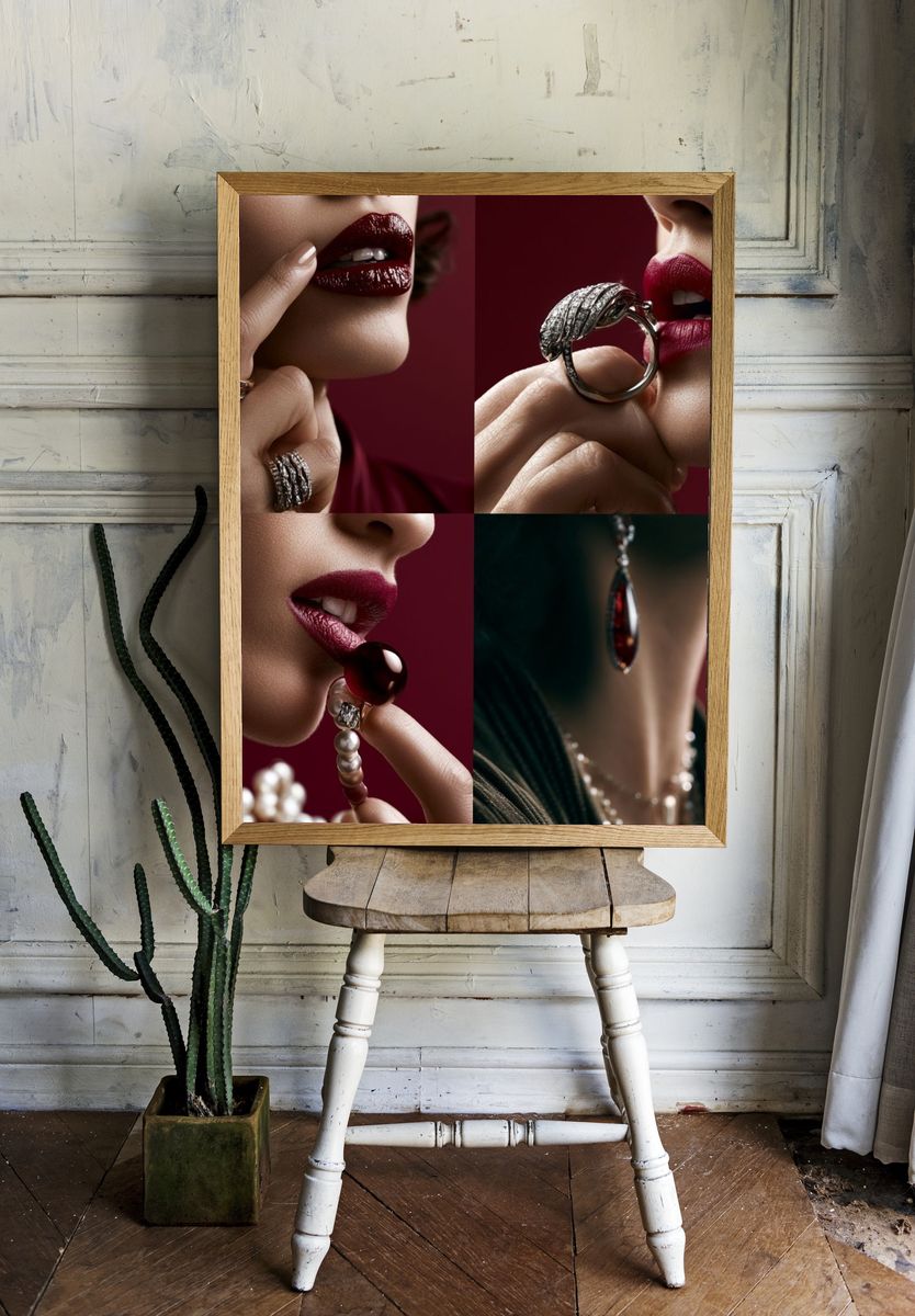 Luxury Lips and Jewelry Poster. room preview