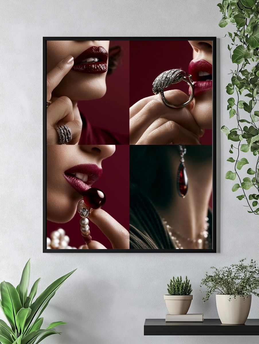 Luxury Lips and Jewelry Poster. — room view 4
