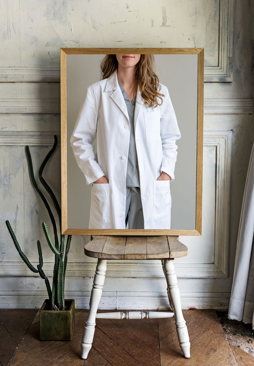 White Lab Coat Fashion Poster. room preview