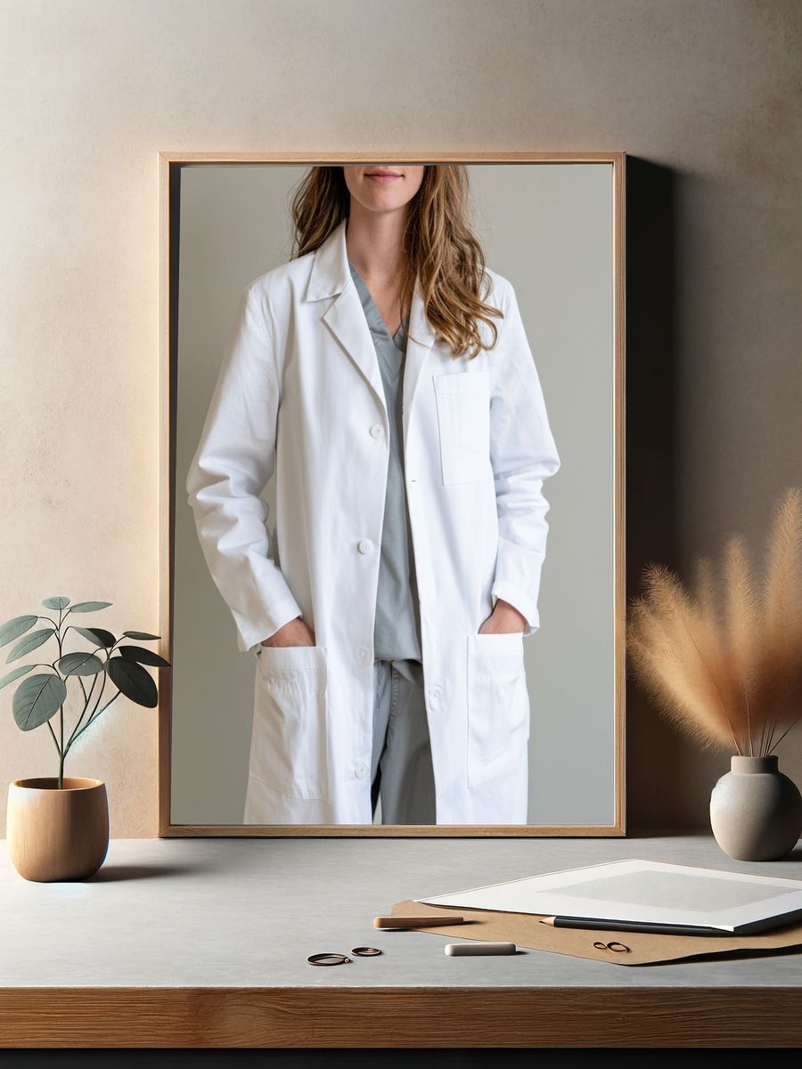 White Lab Coat Fashion Poster. — room view 2