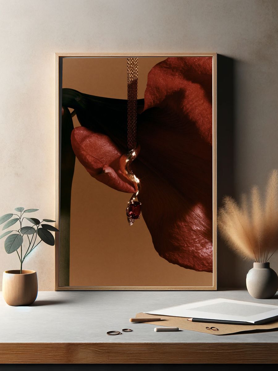 Garnet Pendant Still Life Print. — room view 2