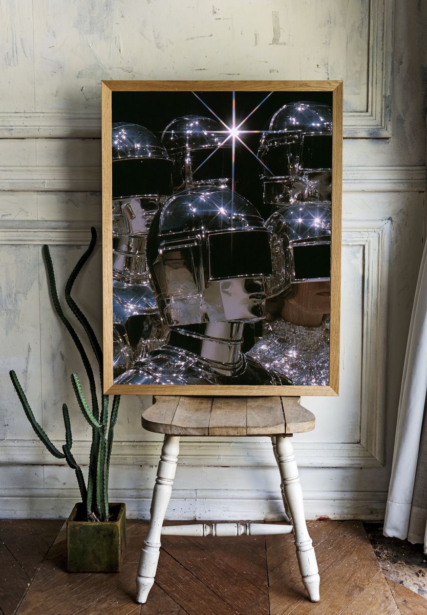Chrome Helmet Fashion Poster. room preview