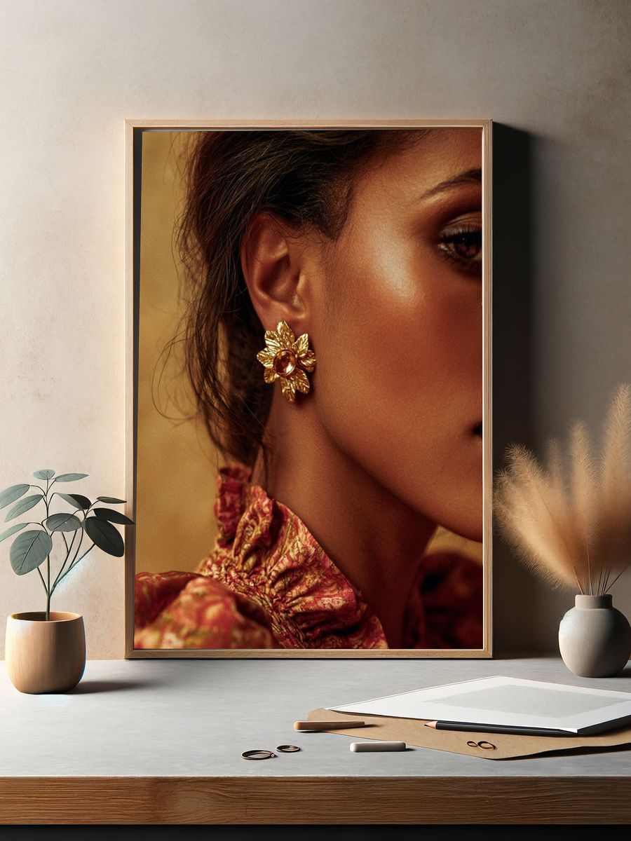 Golden Portrait Fashion Poster. — room view 2