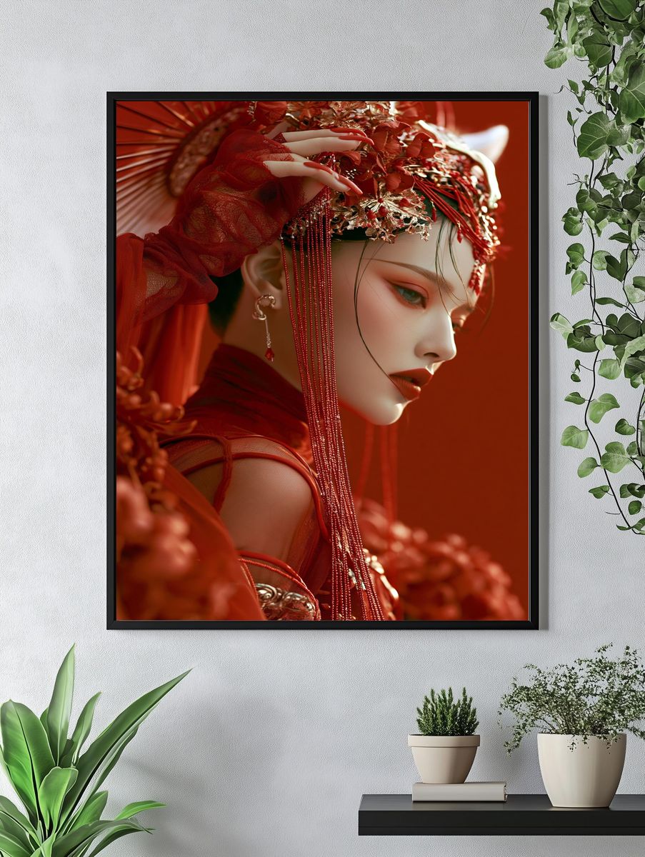 Crimson Couture Portrait Print. — room view 4