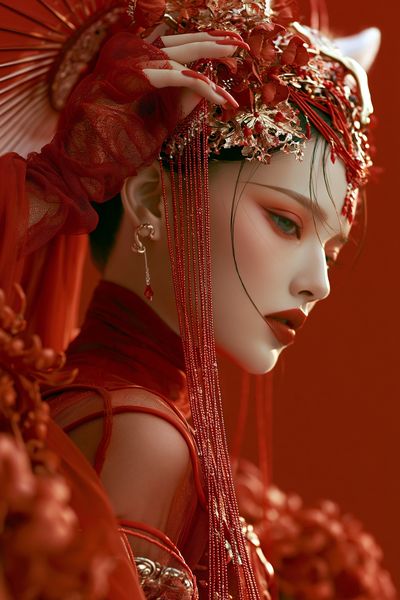 Crimson Couture Portrait Print.