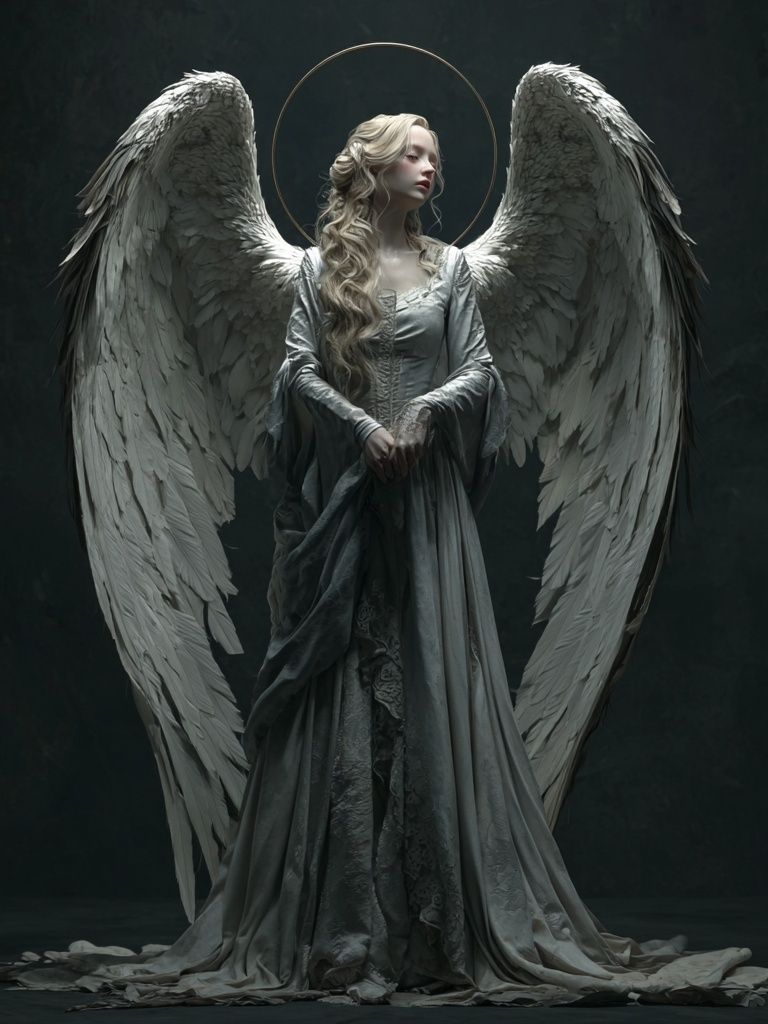 Winged Angel Surrealism Print. poster detail