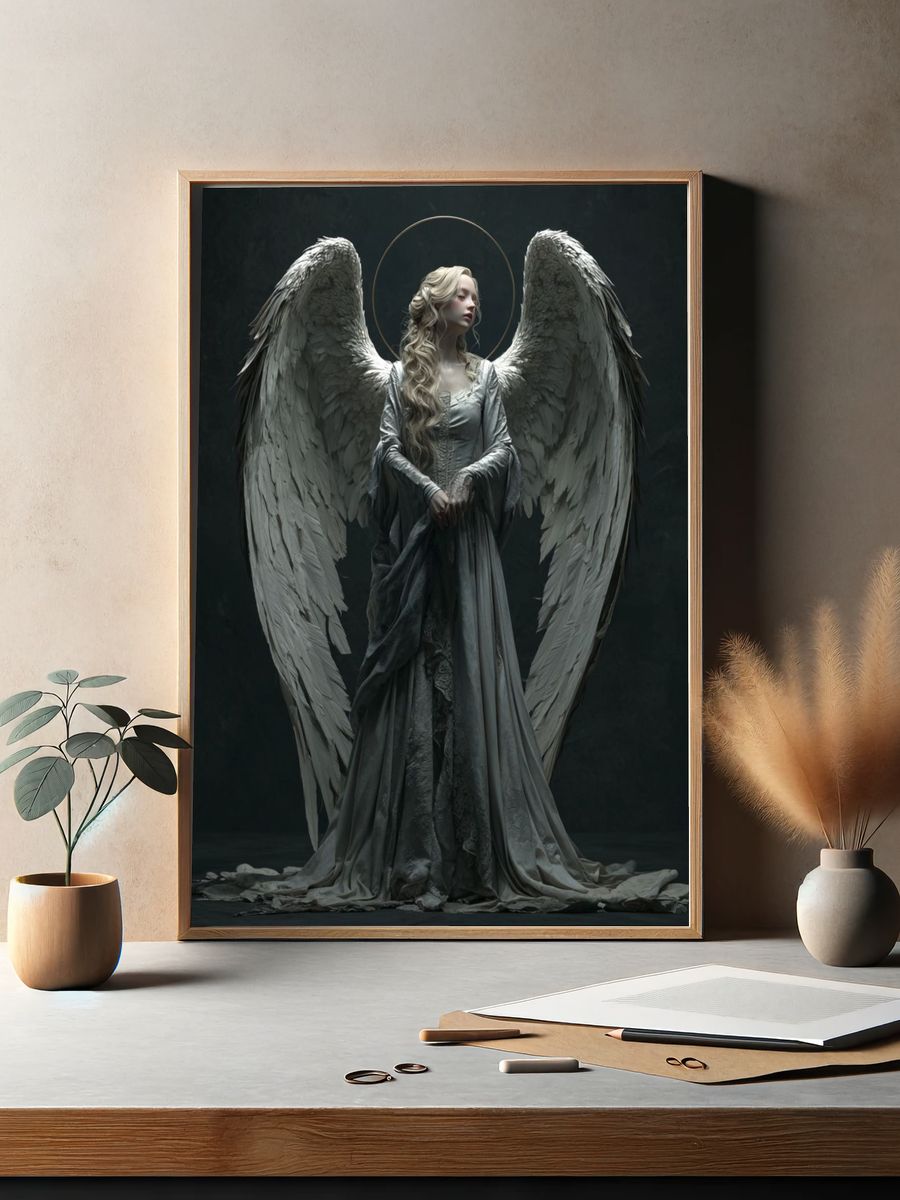 Winged Angel Surrealism Print. — room view 2