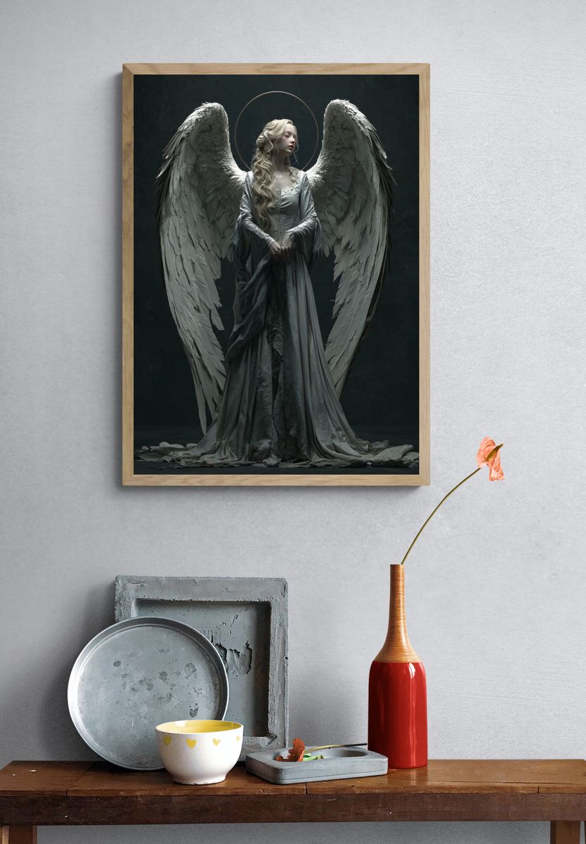 Winged Angel Surrealism Print. — room view 3
