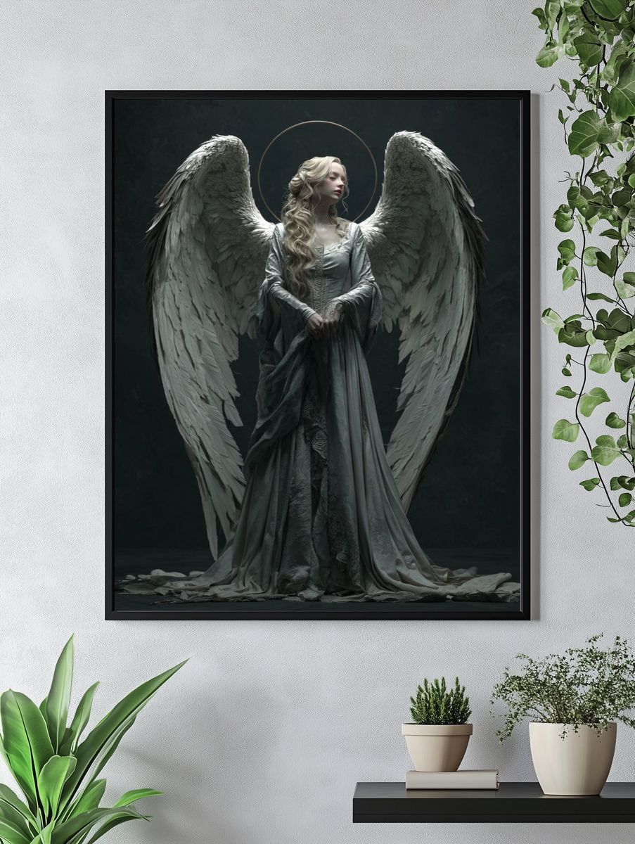 Winged Angel Surrealism Print. — room view 4