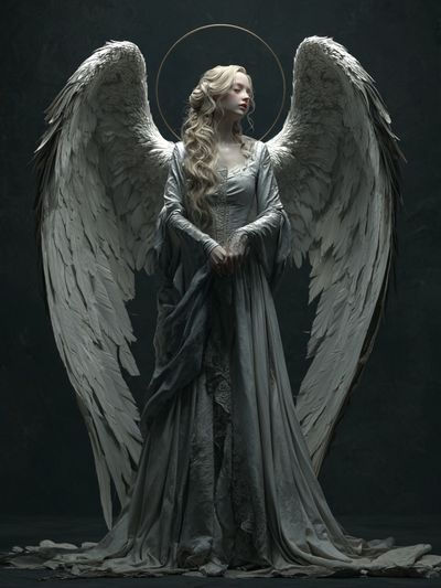 Winged Angel Surrealism Print. poster