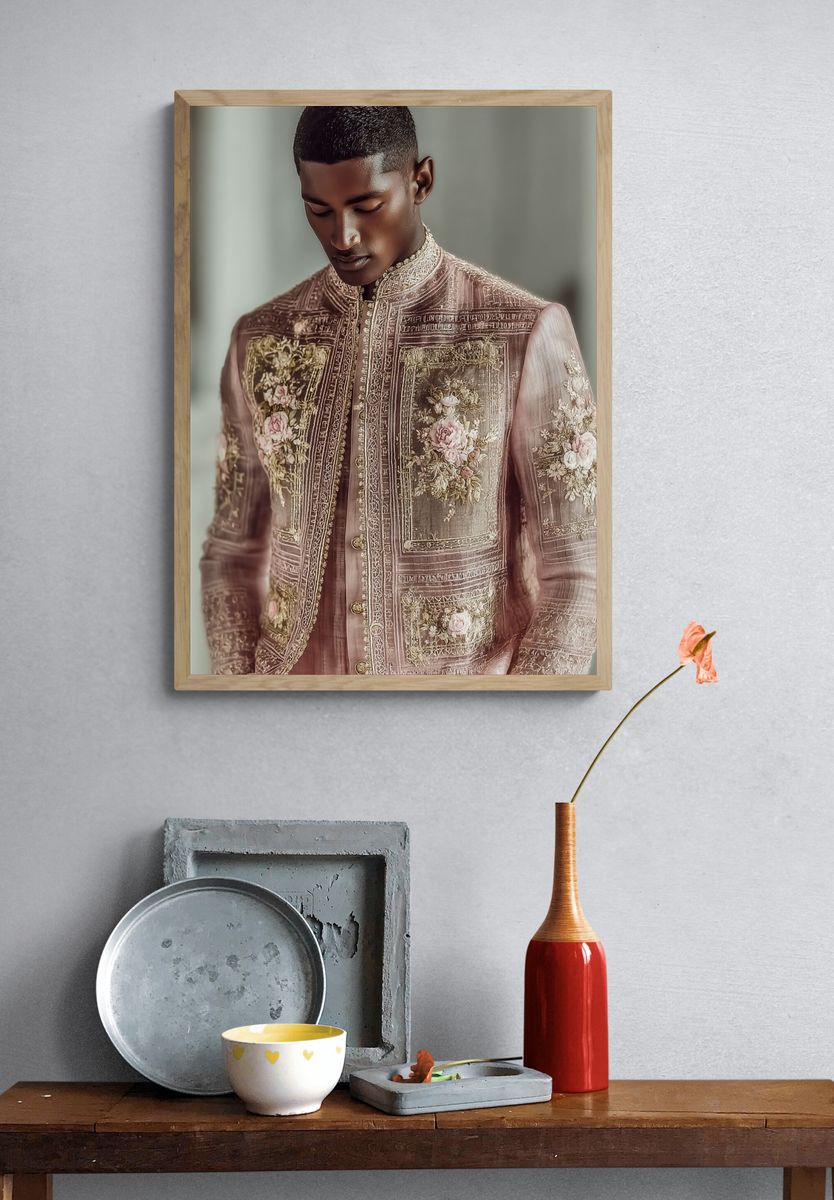 Embroidered Portrait Fashion Poster. — room view 3