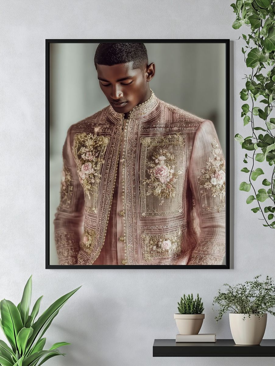 Embroidered Portrait Fashion Poster. — room view 4