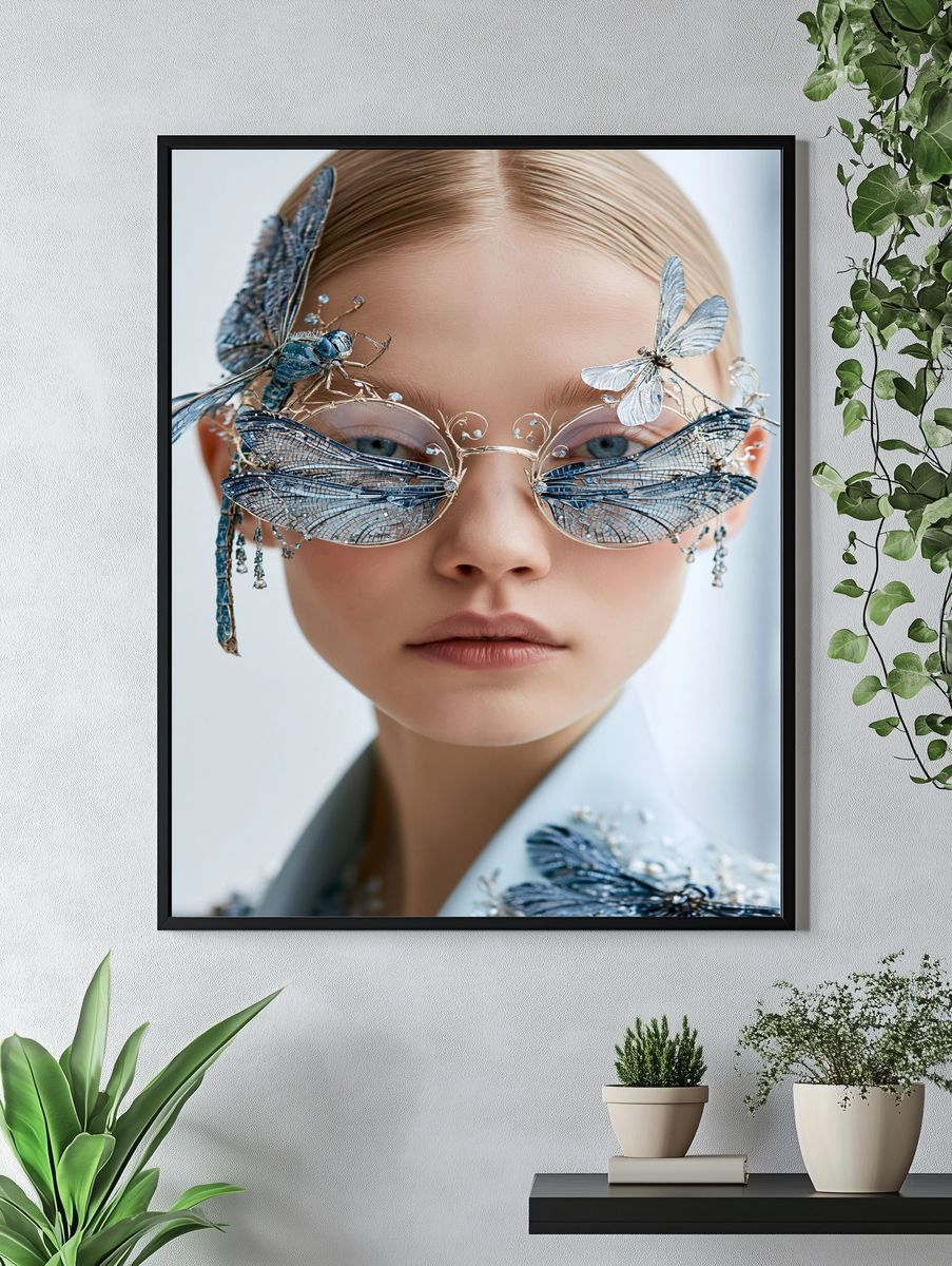 Butterfly Couture Portrait Print. — room view 4