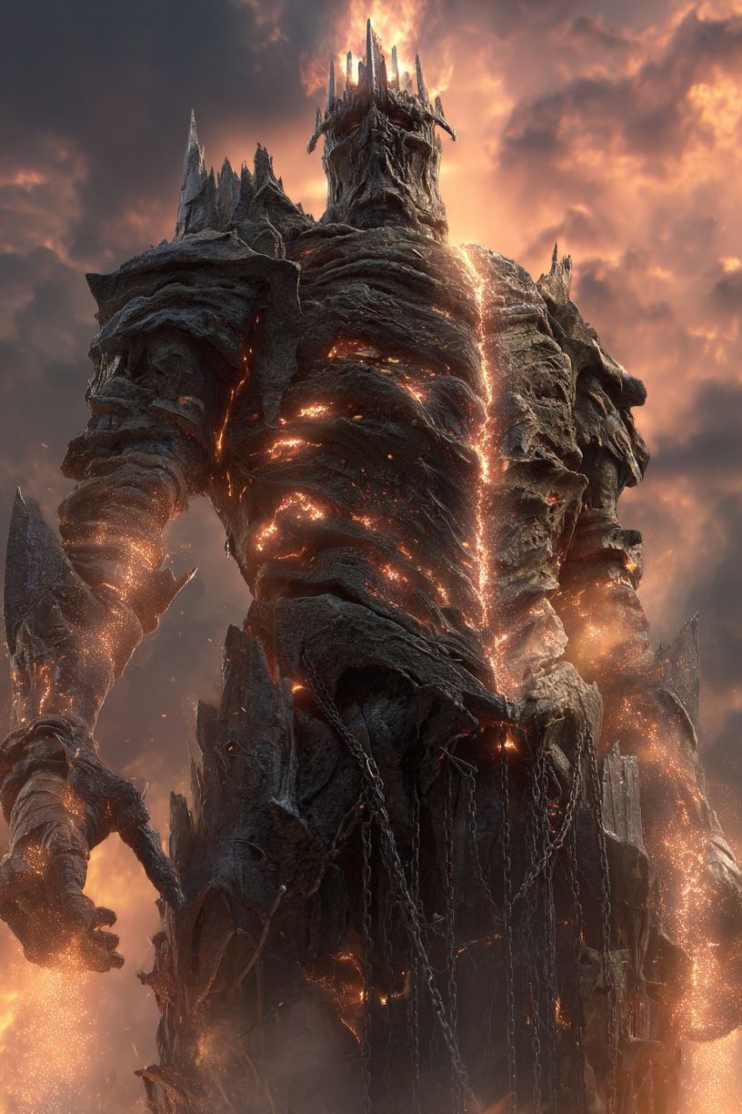Fiery Titan — Fantasy Art Print. poster detail