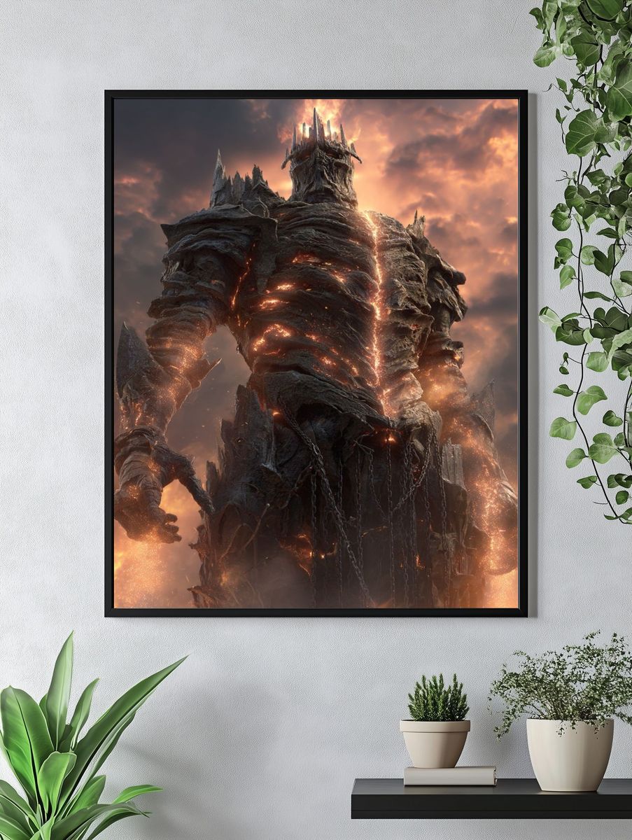 Fiery Titan — Fantasy Art Print. — room view 4