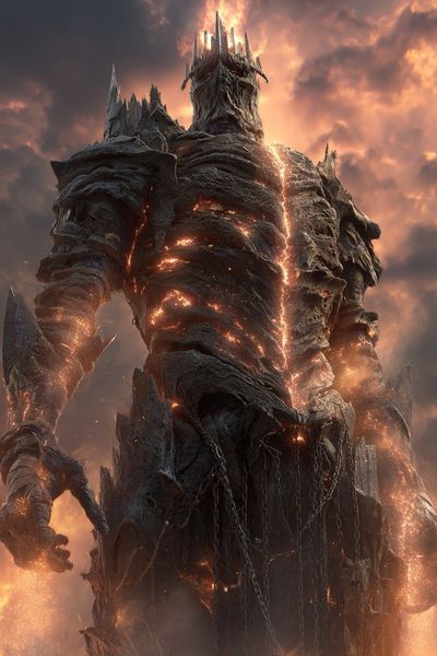 Fiery Titan — Fantasy Art Print. poster print