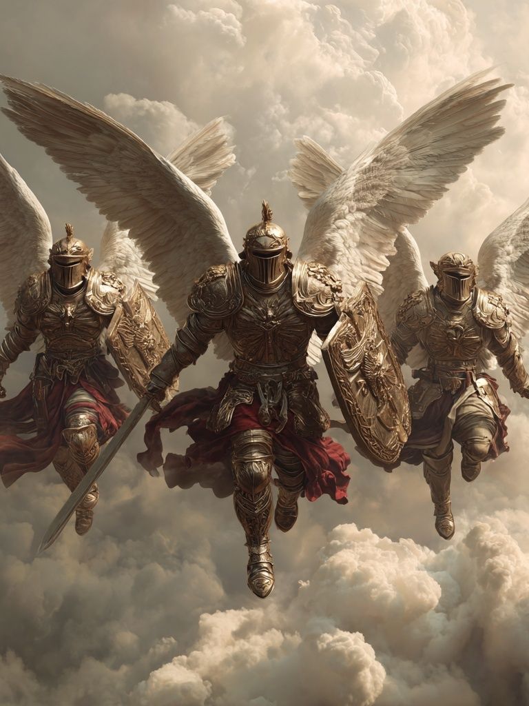 Angelic Warriors — Fantasy Art Print. poster detail