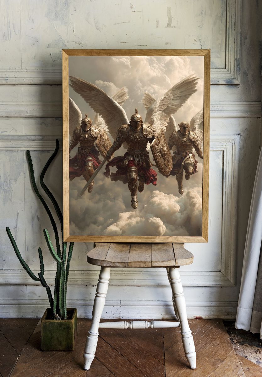 Angelic Warriors — Fantasy Art Print. — room view 1