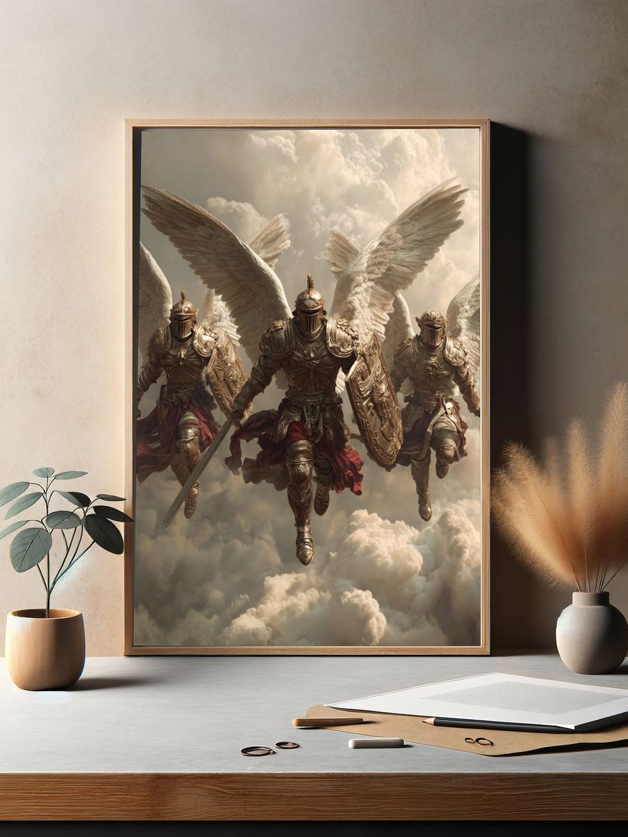 Angelic Warriors — Fantasy Art Print. — room view 2