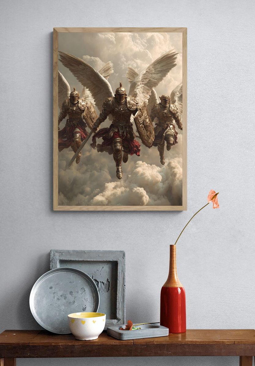 Angelic Warriors — Fantasy Art Print. — room view 3