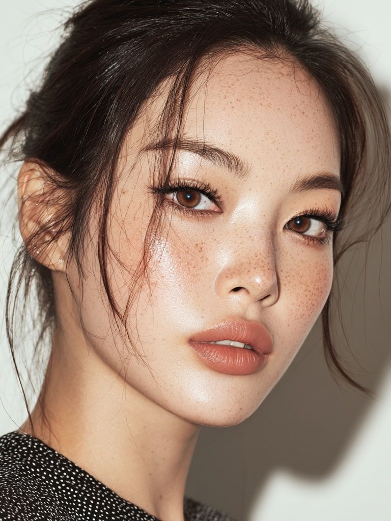 Freckled Beauty Portrait Poster. poster detail