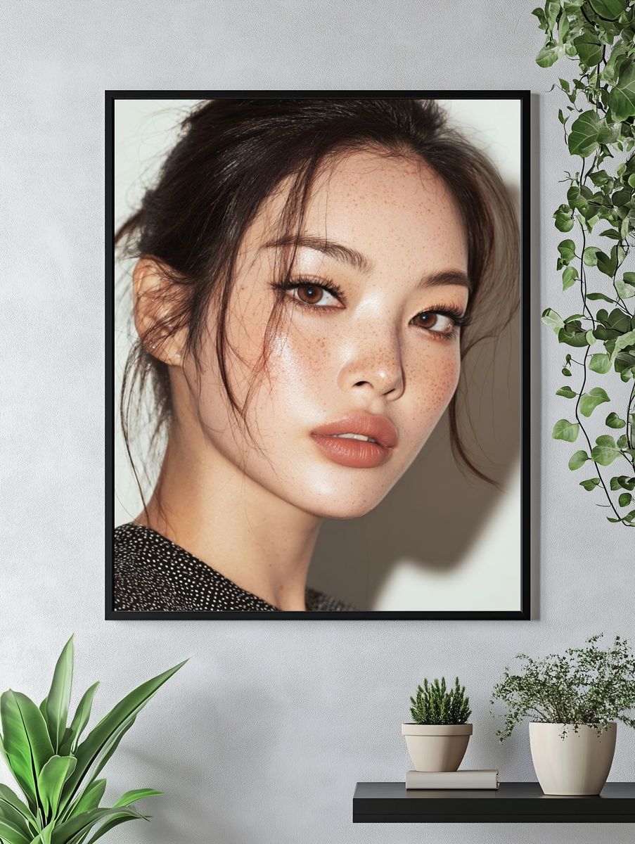 Freckled Beauty Portrait Poster. — room view 4