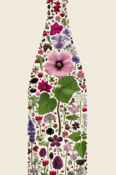 Floral Bottle Illustration Poster. poster print