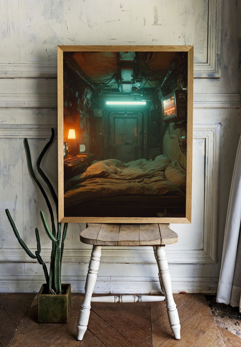 Futuristic Bedroom — Sci-Fi Print. — room view 1
