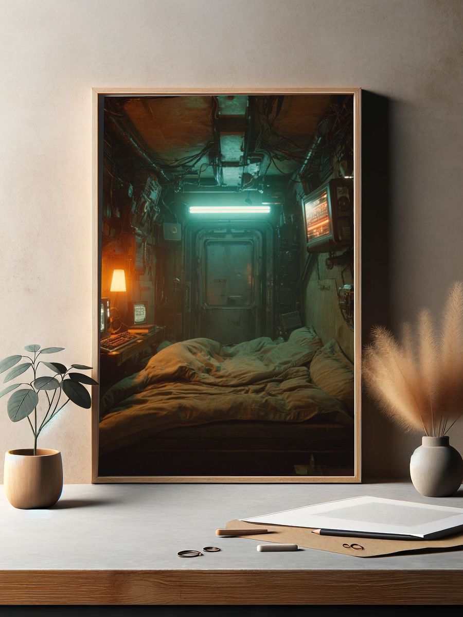 Futuristic Bedroom — Sci-Fi Print. — room view 2