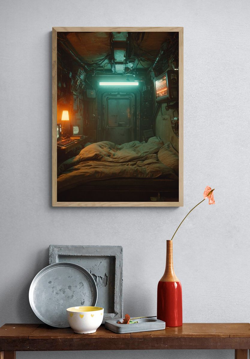 Futuristic Bedroom — Sci-Fi Print. — room view 3