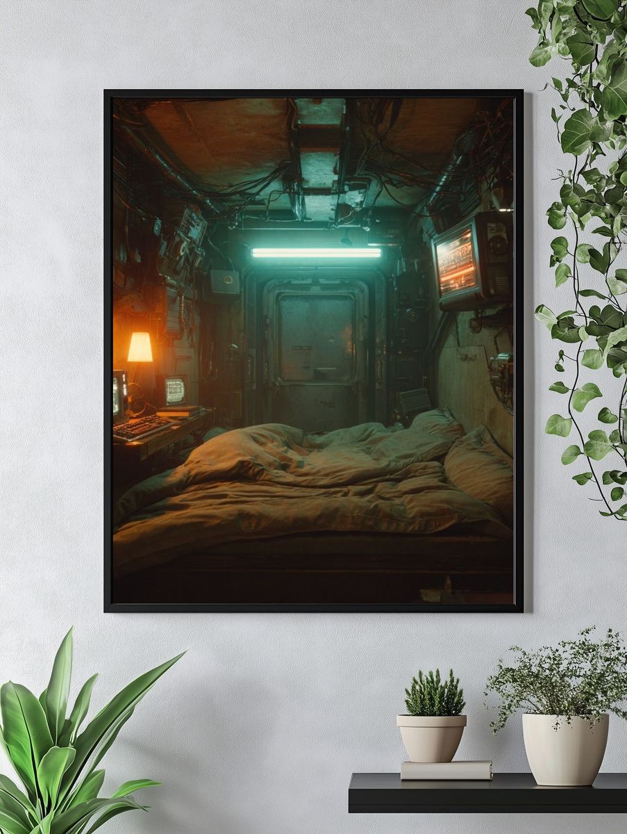 Futuristic Bedroom — Sci-Fi Print. — room view 4