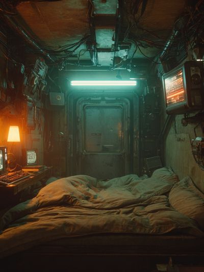 Futuristic Bedroom — Sci-Fi Print. poster