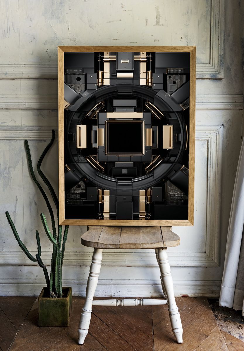 Futuristic Circuit Design Poster. — room view 1