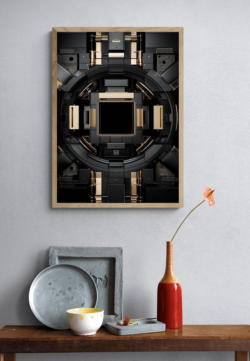 Futuristic Circuit Design Poster. — room view 3