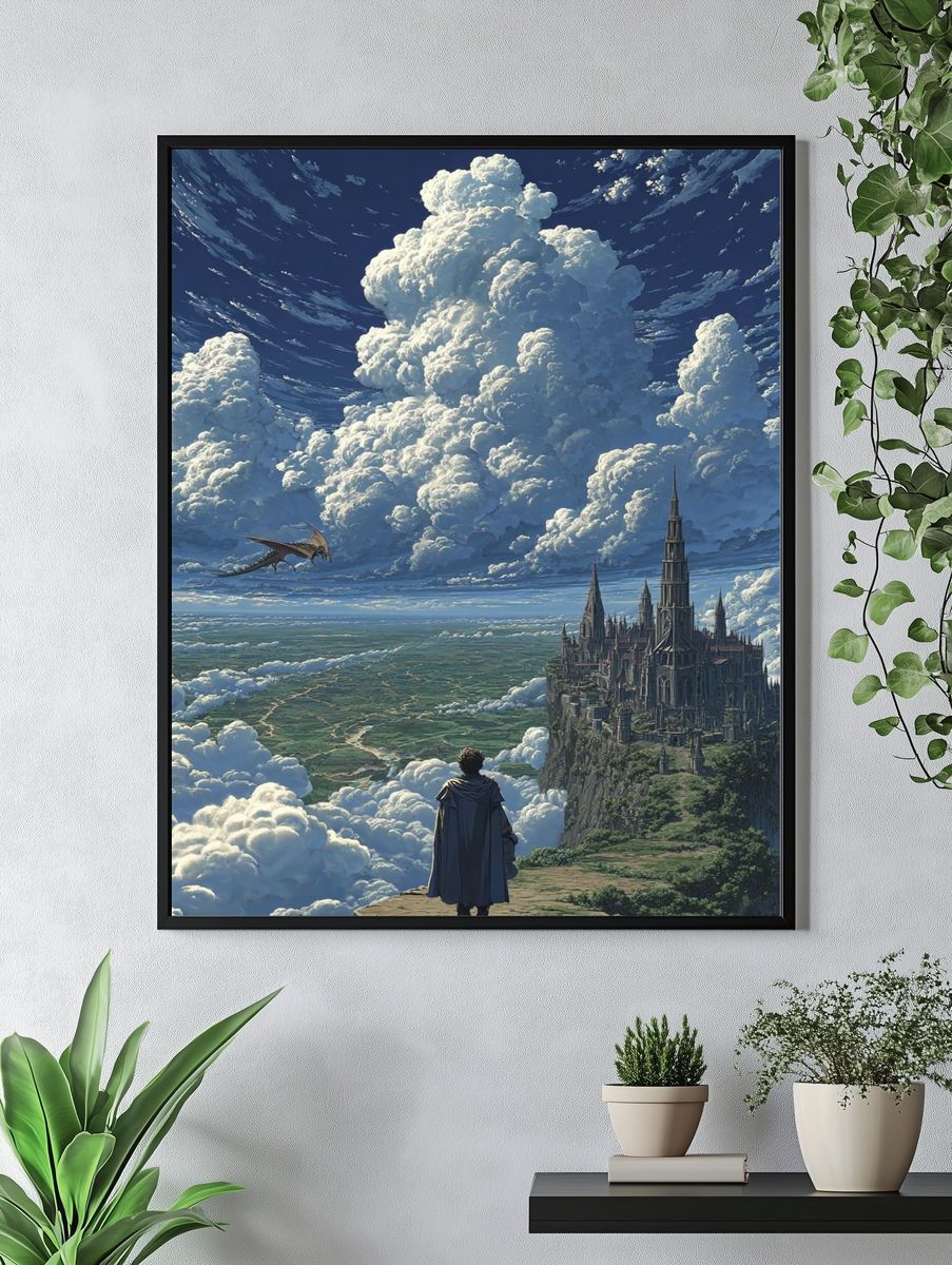 Fantasy Castle in the Clouds — Art Print. — room view 4