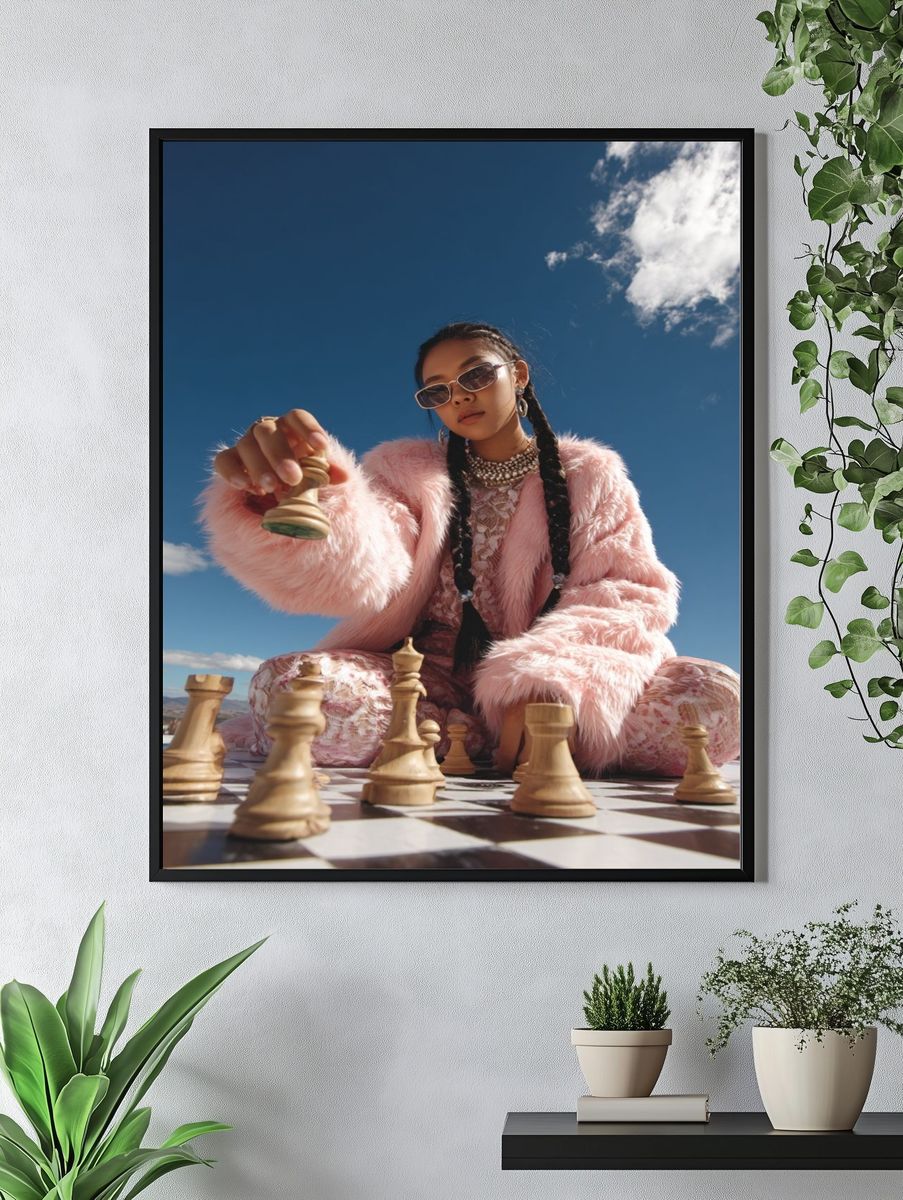 Fashionable Chess Player — Photography Print. — room view 4