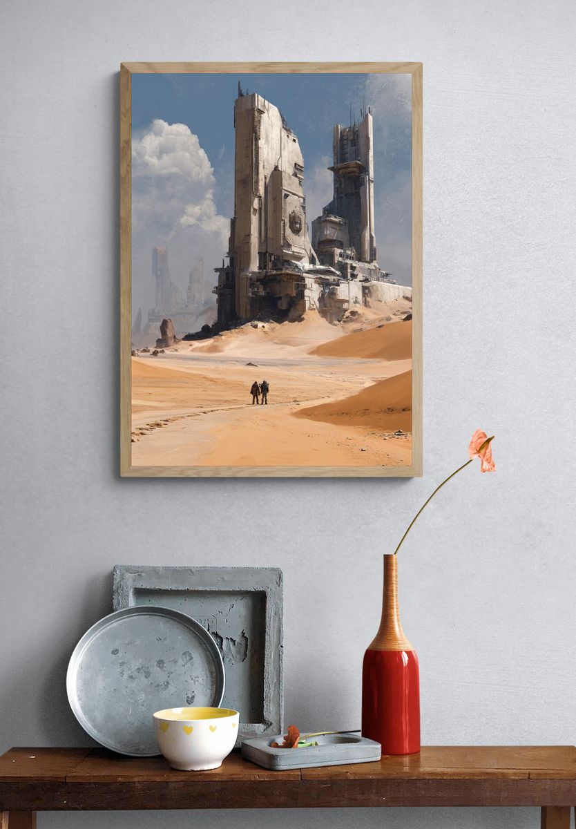 Futuristic Desert Landscape — Sci-Fi Print. — room view 3