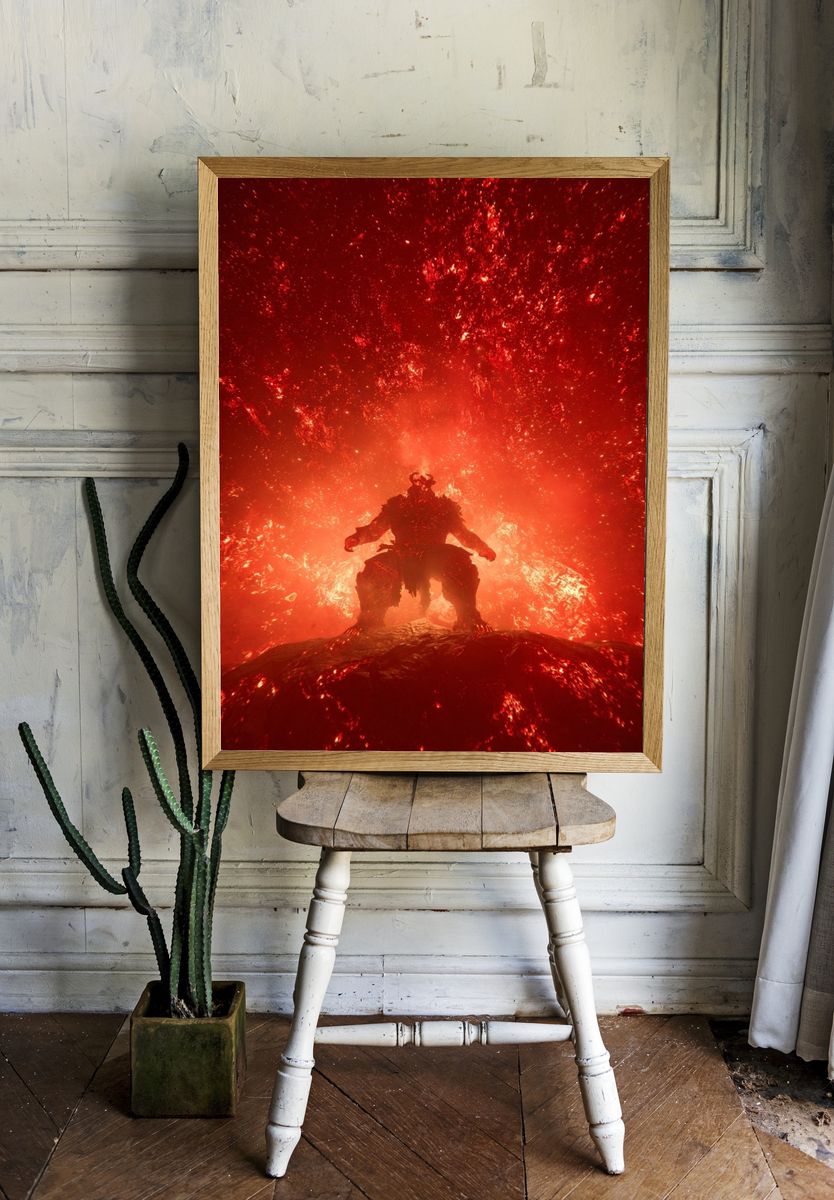 Fiery Demon — Fantasy Art Print. — room view 1
